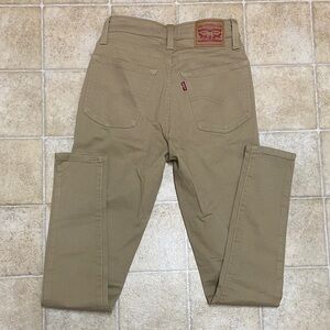 Levi's 721 High Rise Skinny Stretch Khaki Workwear Pants Size W26 L30